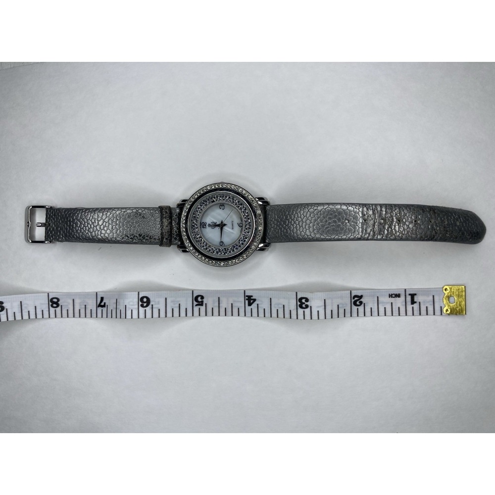 PREMIER DESIGN Silver Tone,Floating Crystals Wristwatch (TESTED Needs Battery) - Picture 4 of 5